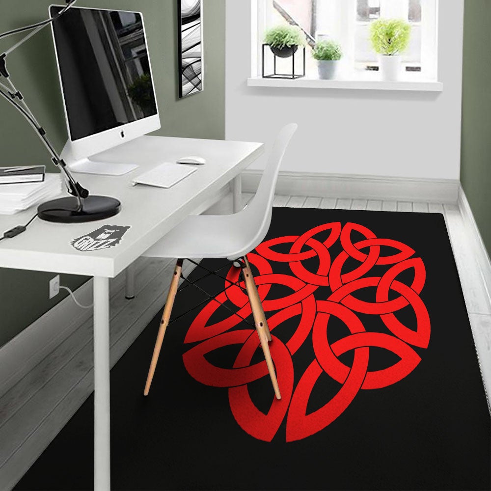 Knot Red Celtic Print Floor Mat-grizzshop
