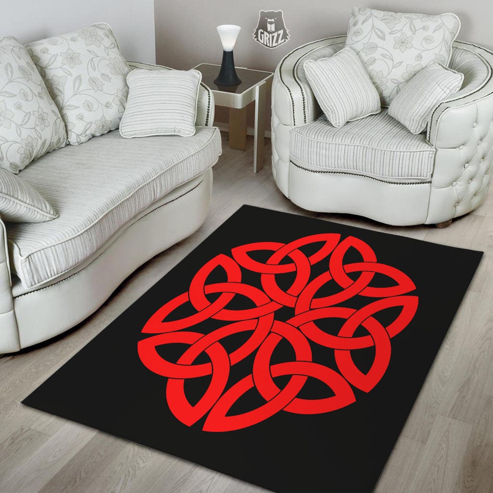 Knot Red Celtic Print Floor Mat-grizzshop