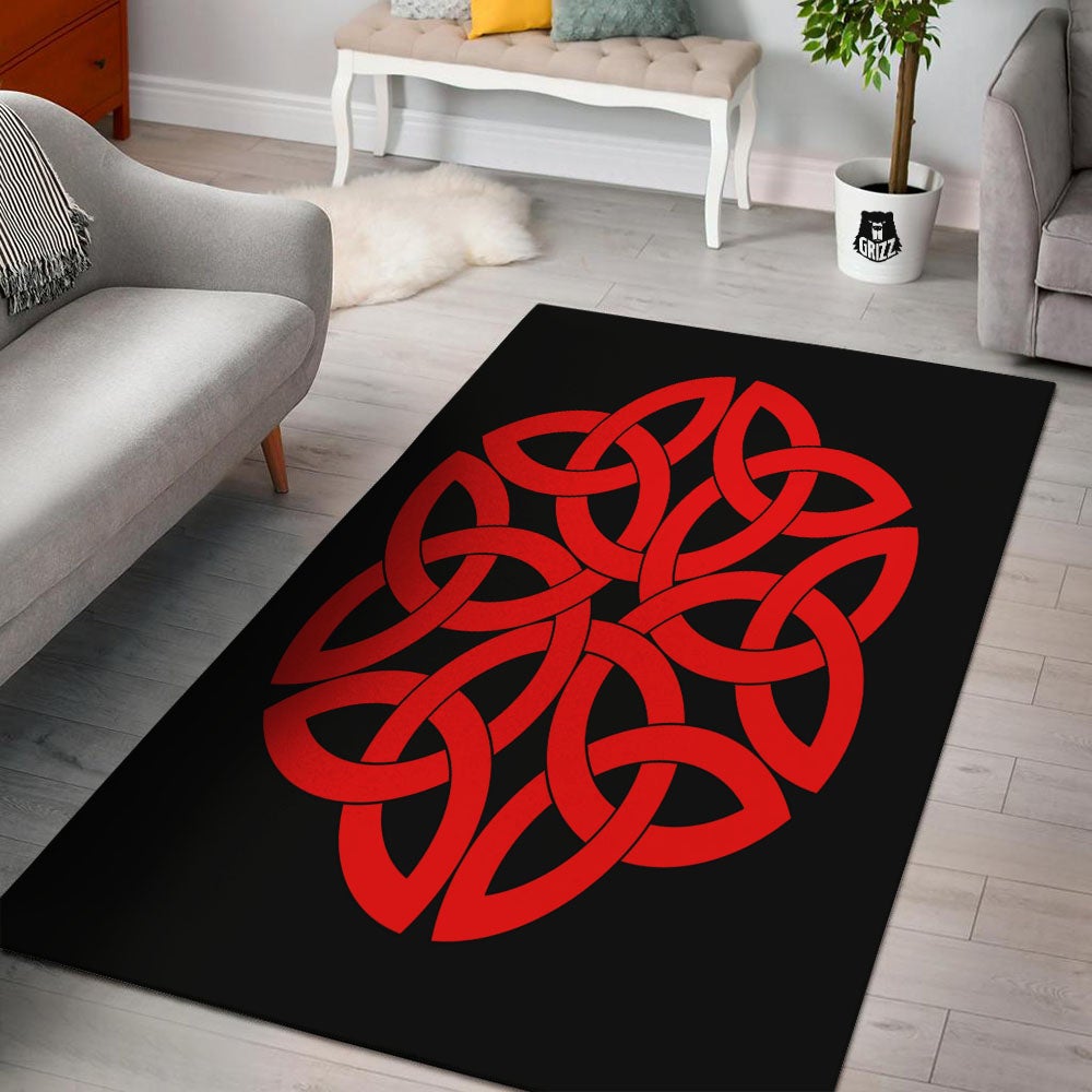 Knot Red Celtic Print Floor Mat-grizzshop