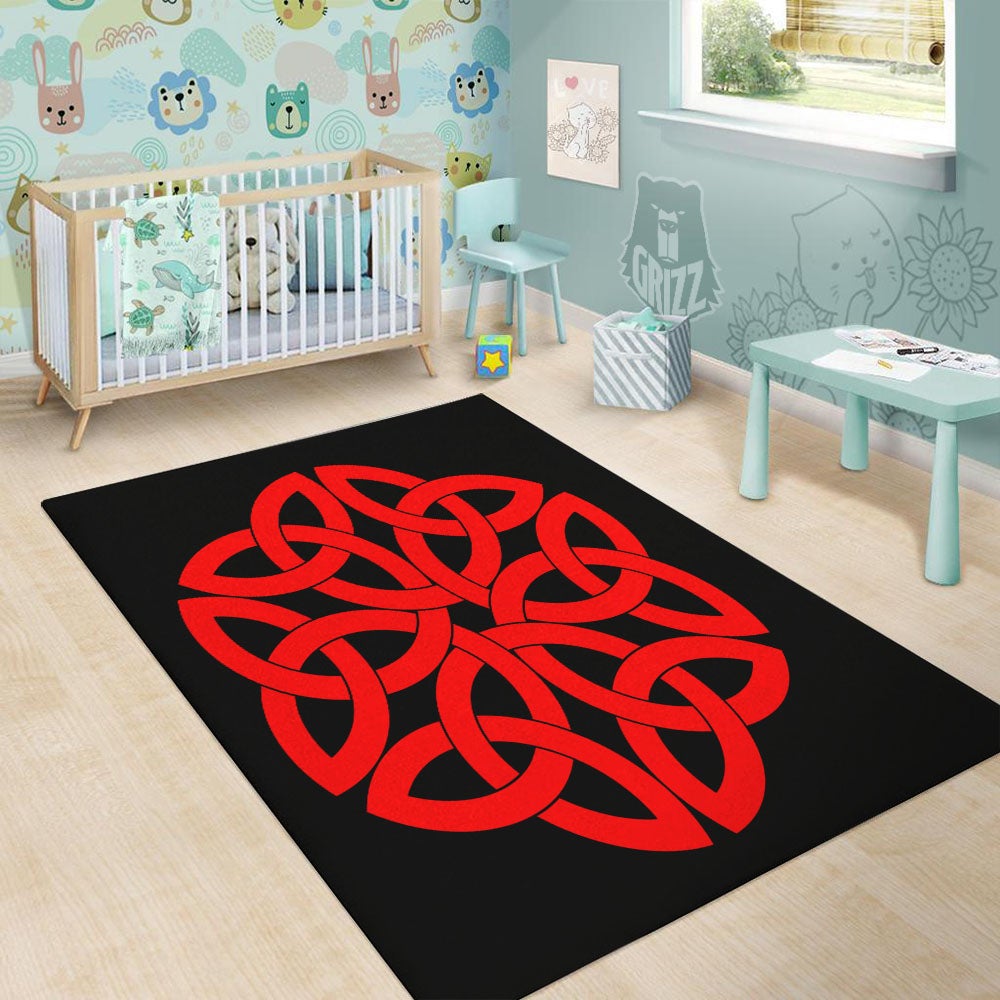 Knot Red Celtic Print Floor Mat-grizzshop