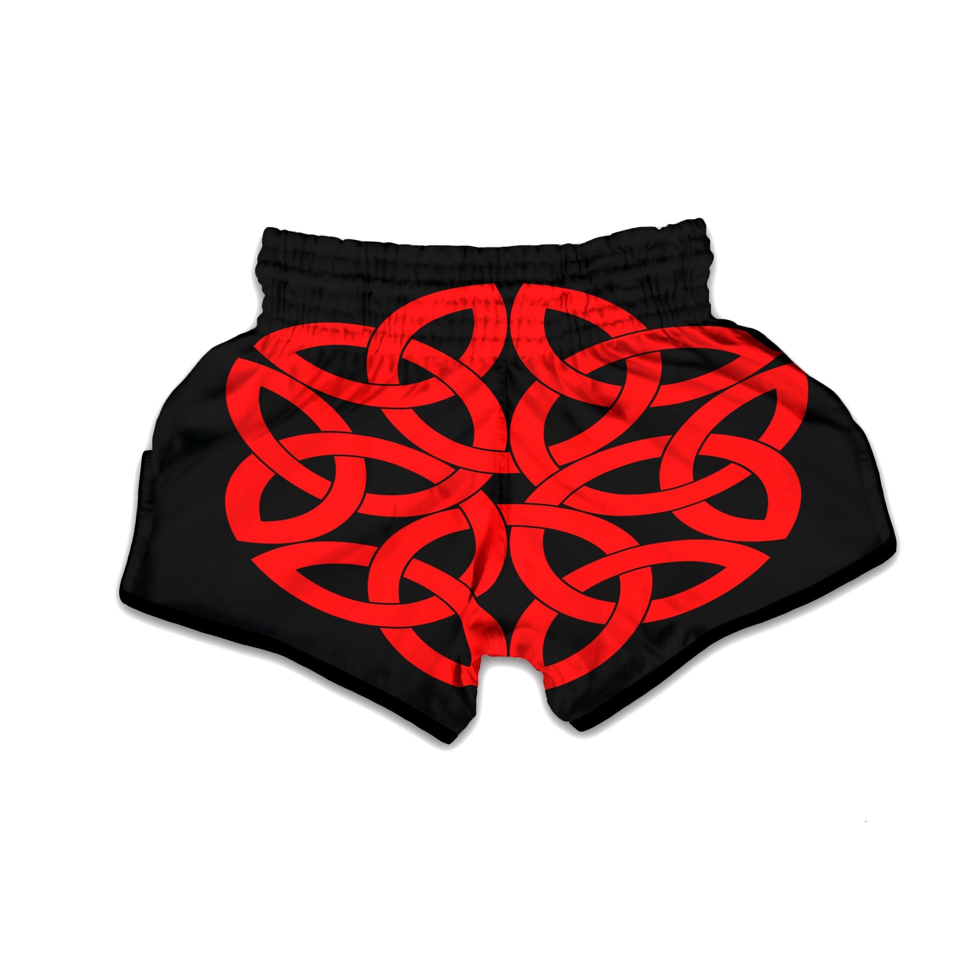 Knot Red Celtic Print Muay Thai Boxing Shorts-grizzshop