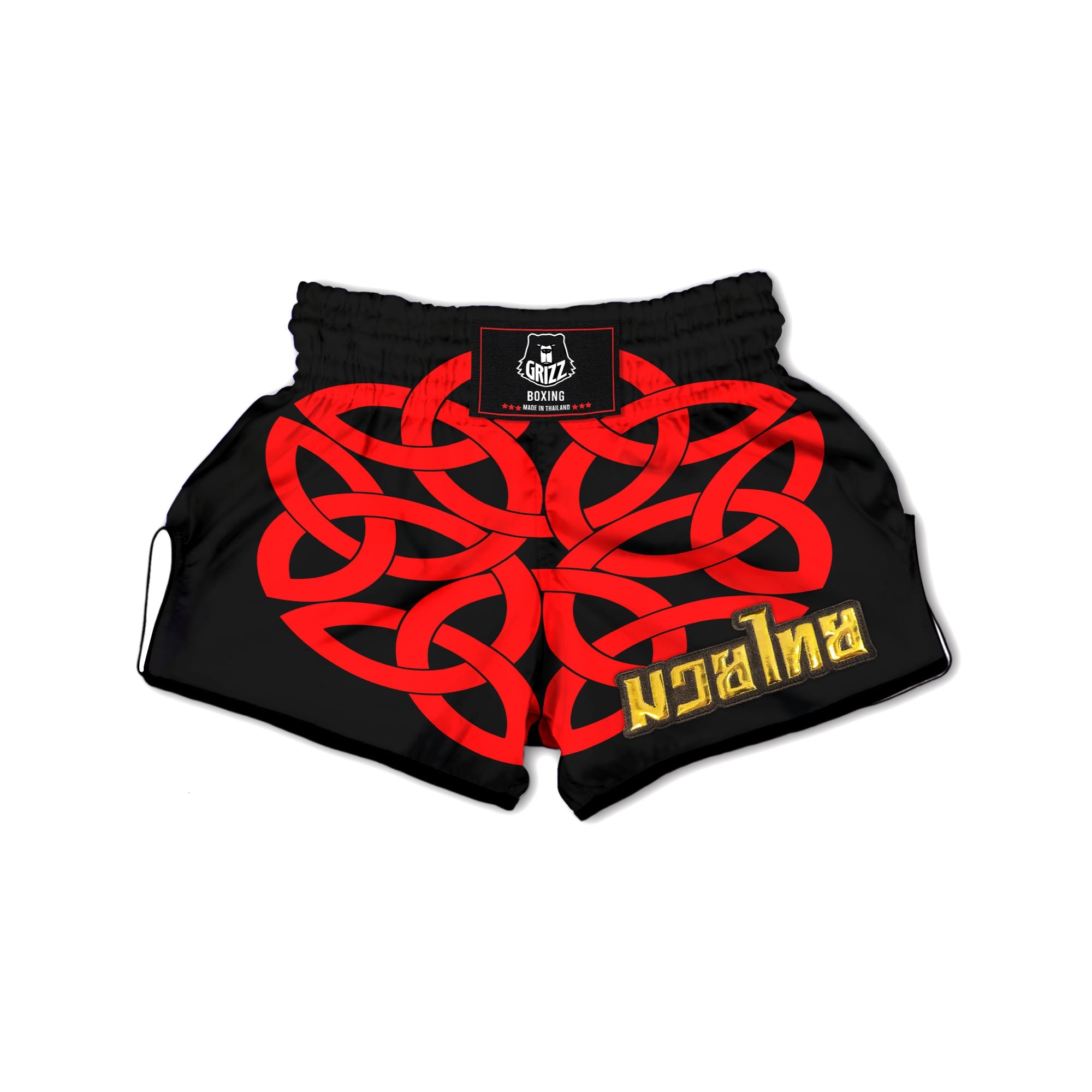 Knot Red Celtic Print Muay Thai Boxing Shorts-grizzshop