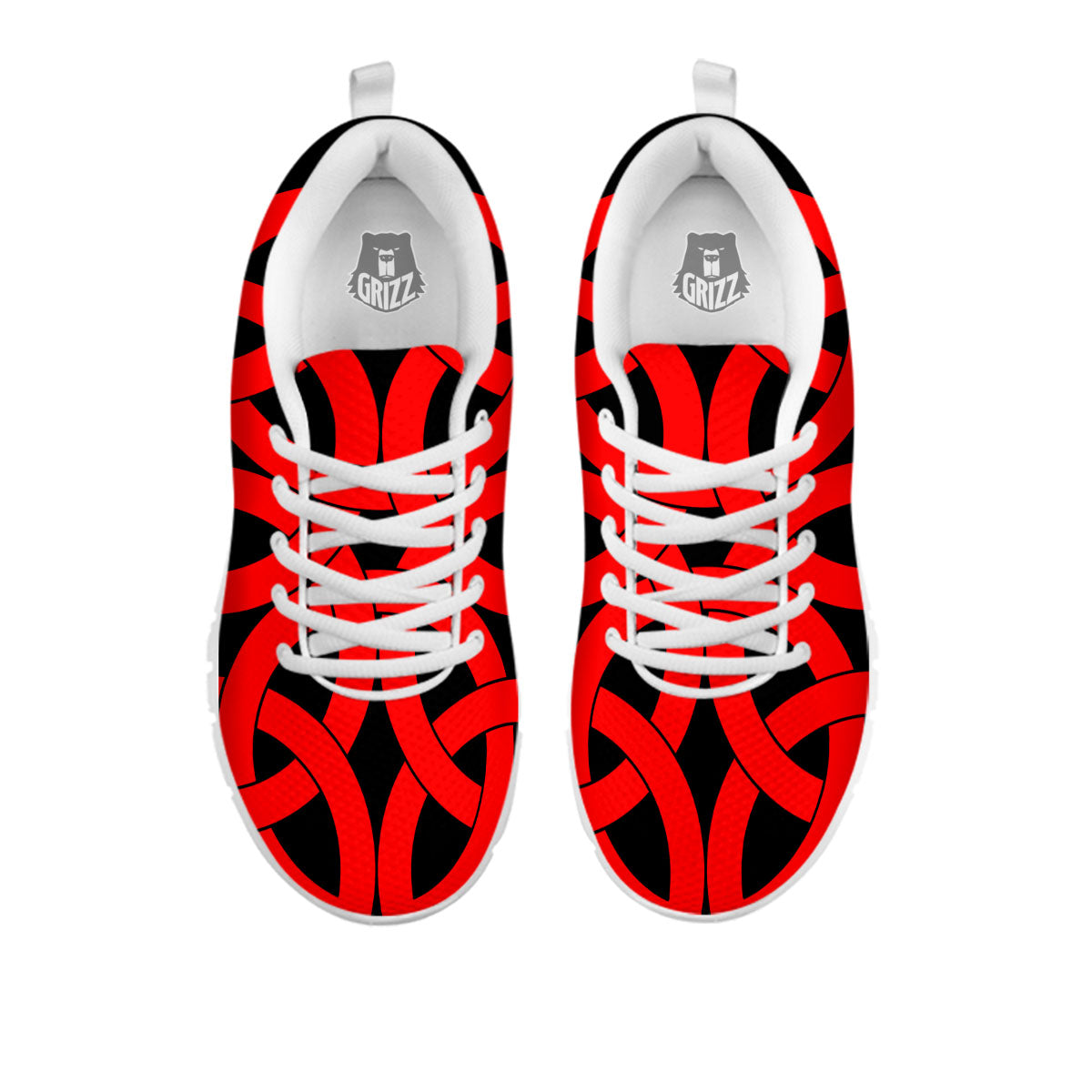 Knot Red Celtic Print White Sneaker-grizzshop