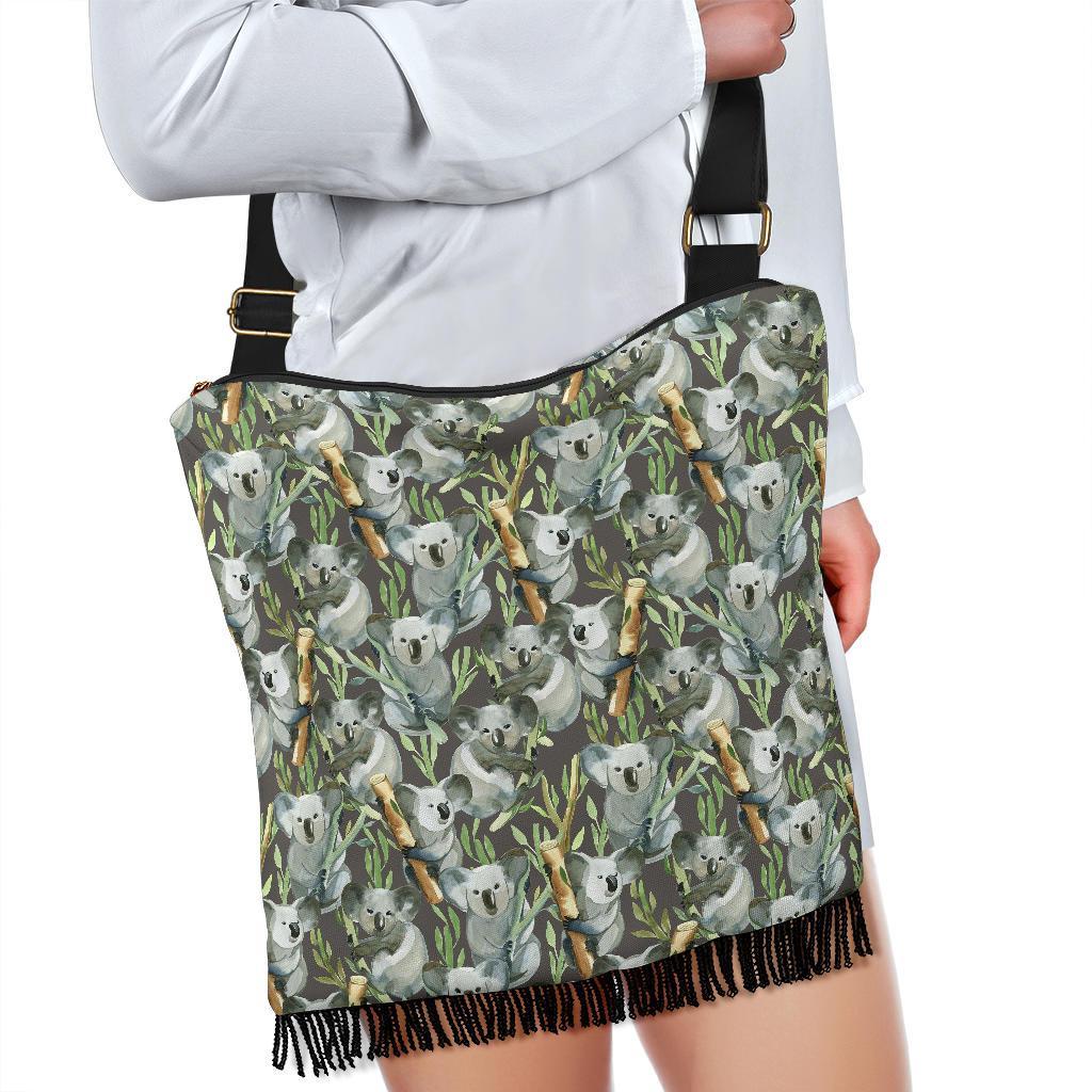 Koala Bamboo Pattern Print Crossbody Bags-grizzshop