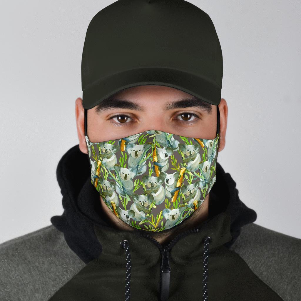 Koala Bamboo Pattern Print Face Mask-grizzshop