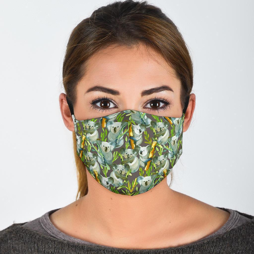 Koala Bamboo Pattern Print Face Mask-grizzshop