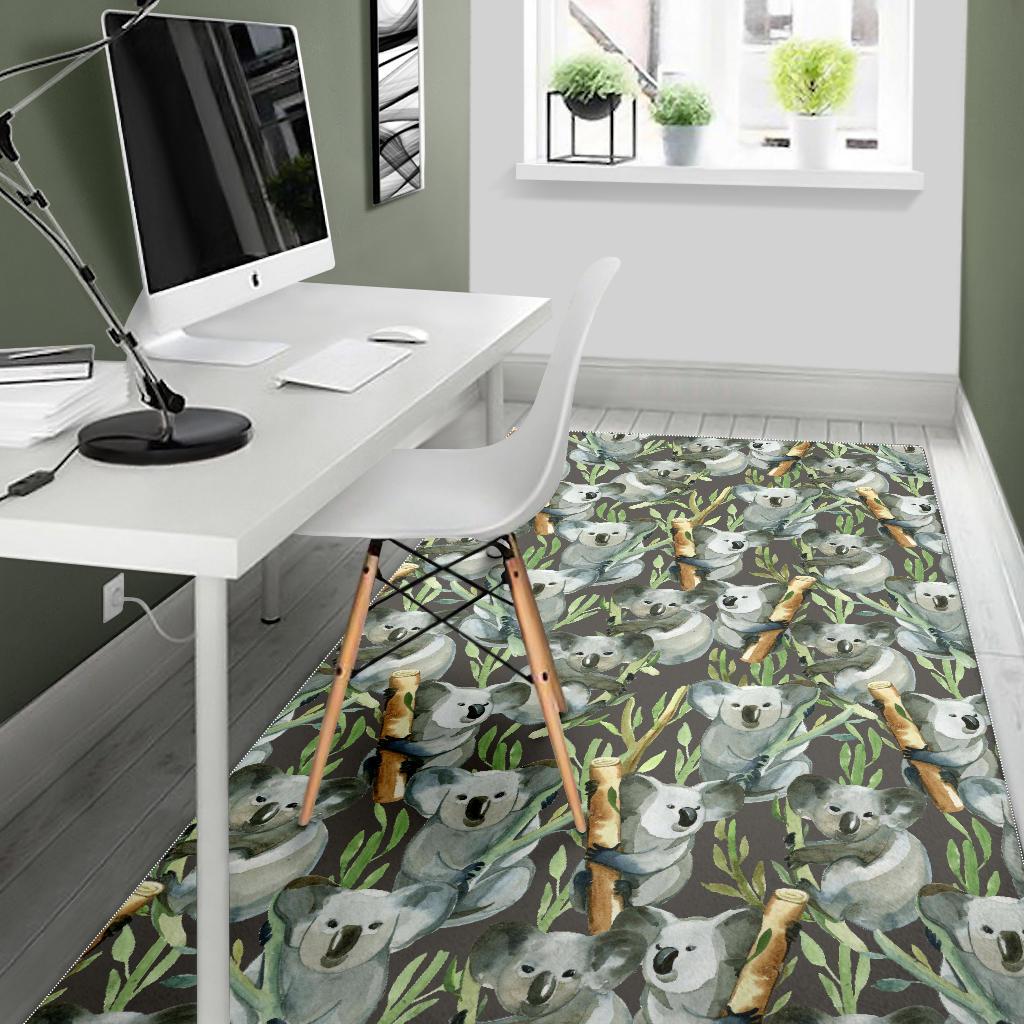 Koala Bamboo Pattern Print Floor Mat-grizzshop