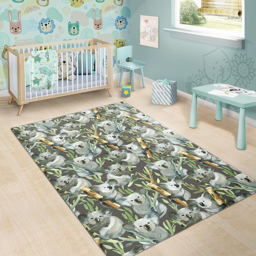 Koala Bamboo Pattern Print Floor Mat-grizzshop