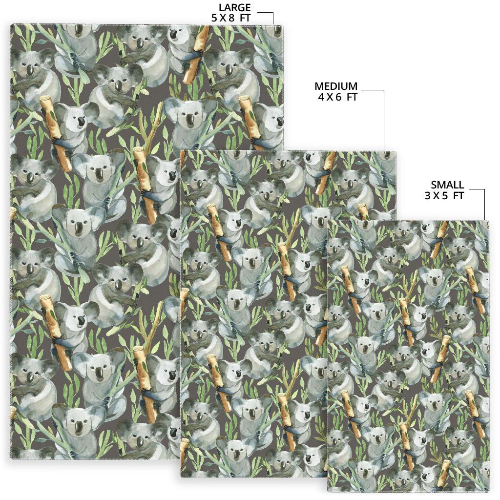 Koala Bamboo Pattern Print Floor Mat-grizzshop