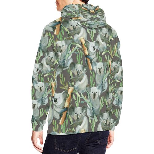 Koala Bamboo Pattern Print Men Pullover Hoodie-grizzshop