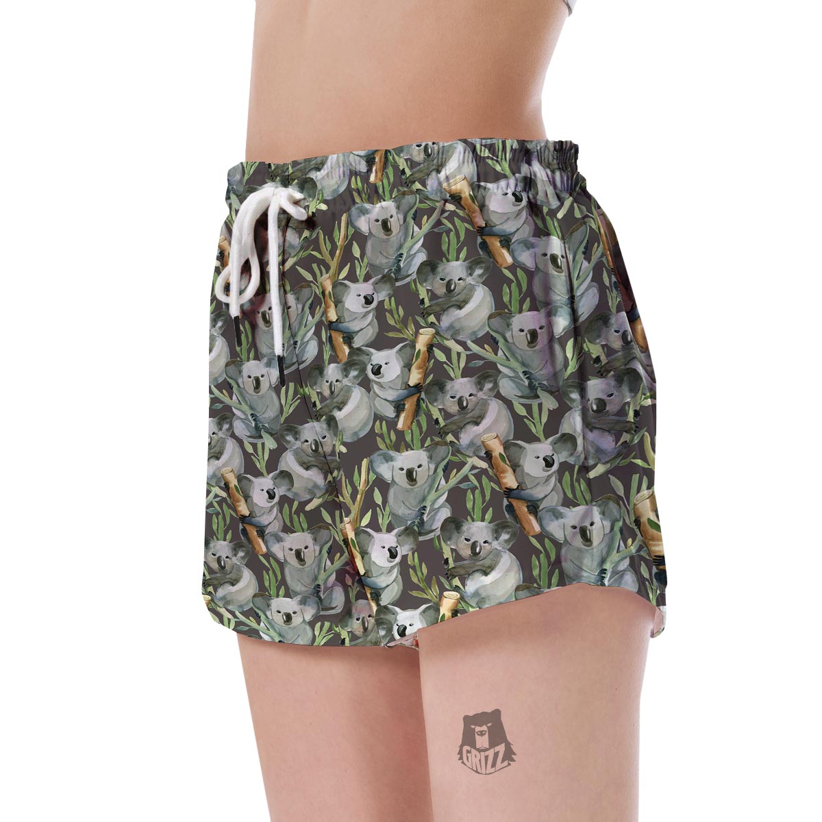 Koala Bamboo Pattern Print Women's Shorts-grizzshop
