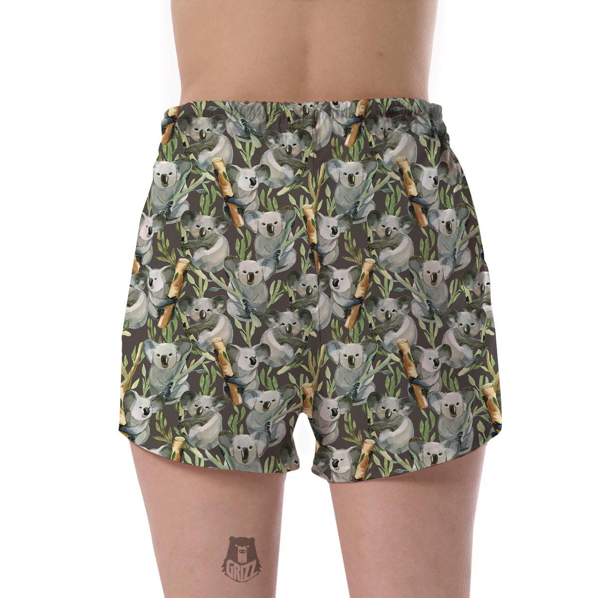 Koala Bamboo Pattern Print Women's Shorts-grizzshop