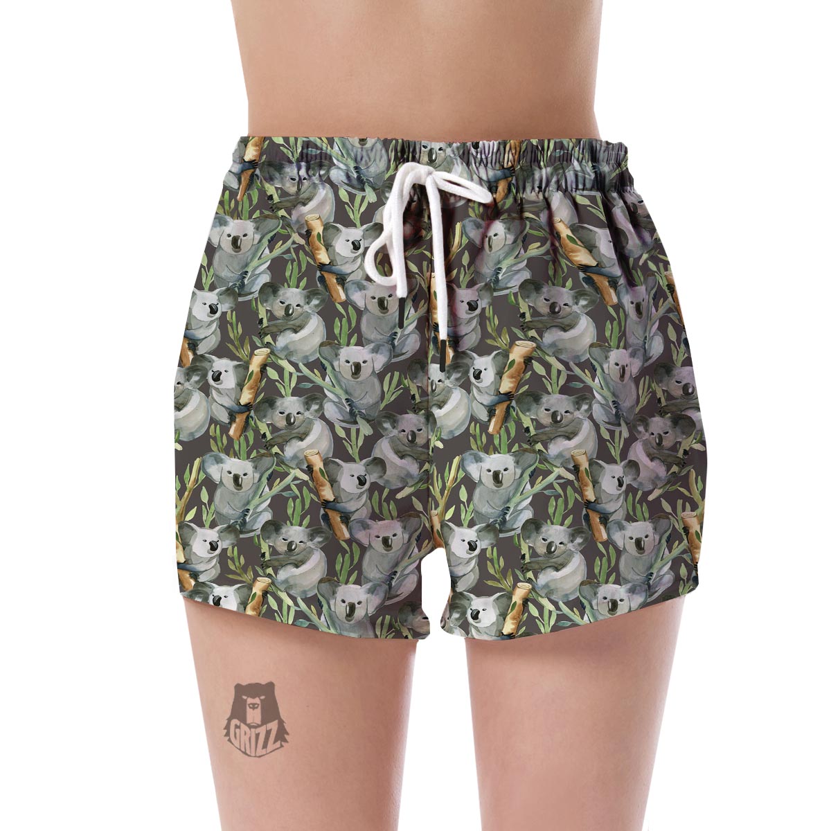 Koala Bamboo Pattern Print Women's Shorts-grizzshop