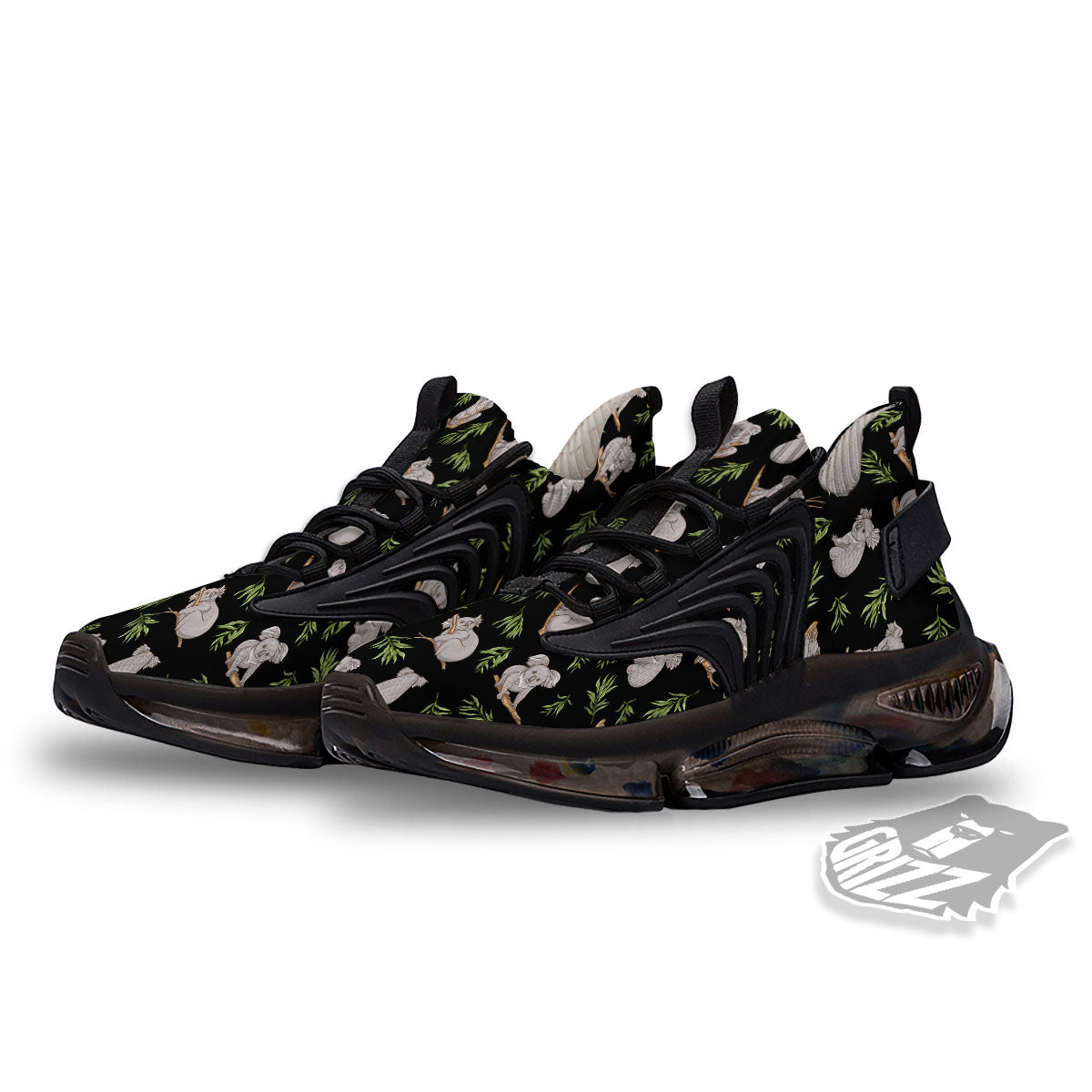Koala Bear Black Print Pattern Black Gym Shoes-grizzshop