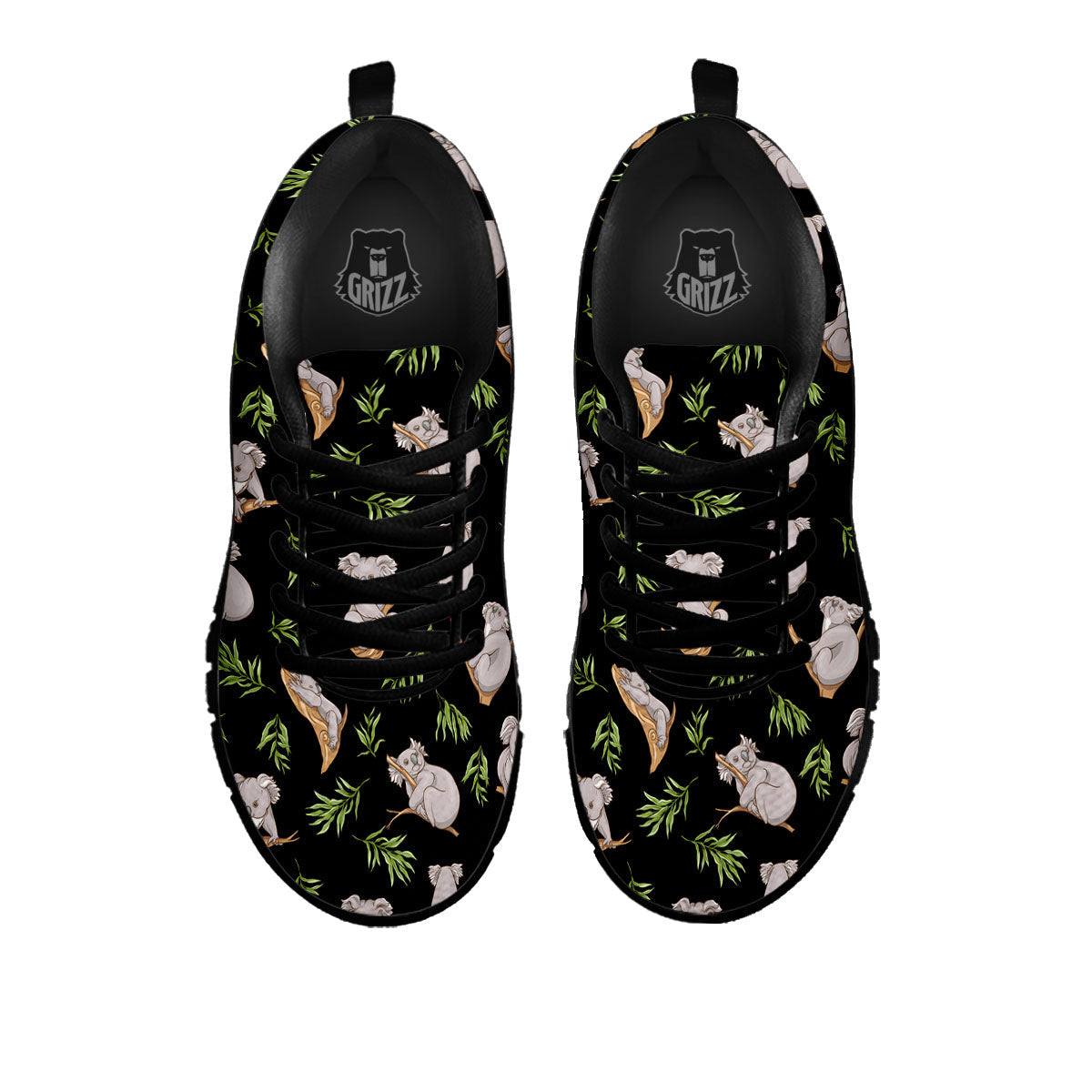 Koala Bear Black Print Pattern Black Sneaker-grizzshop