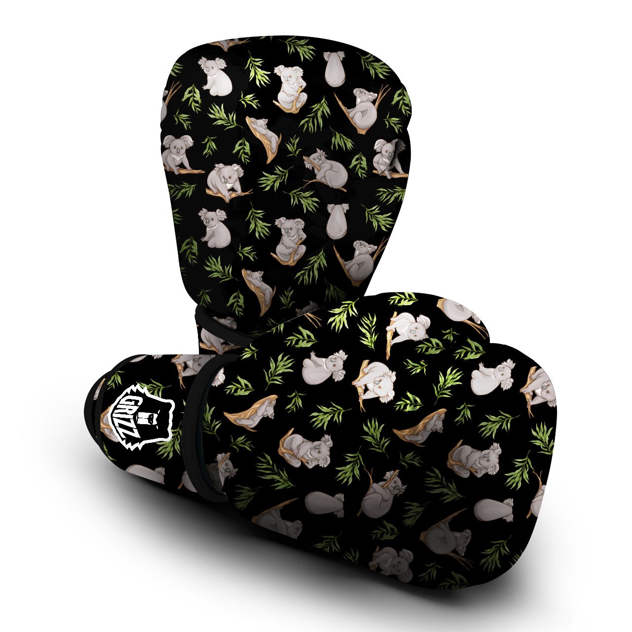 Koala Bear Black Print Pattern Boxing Gloves-grizzshop