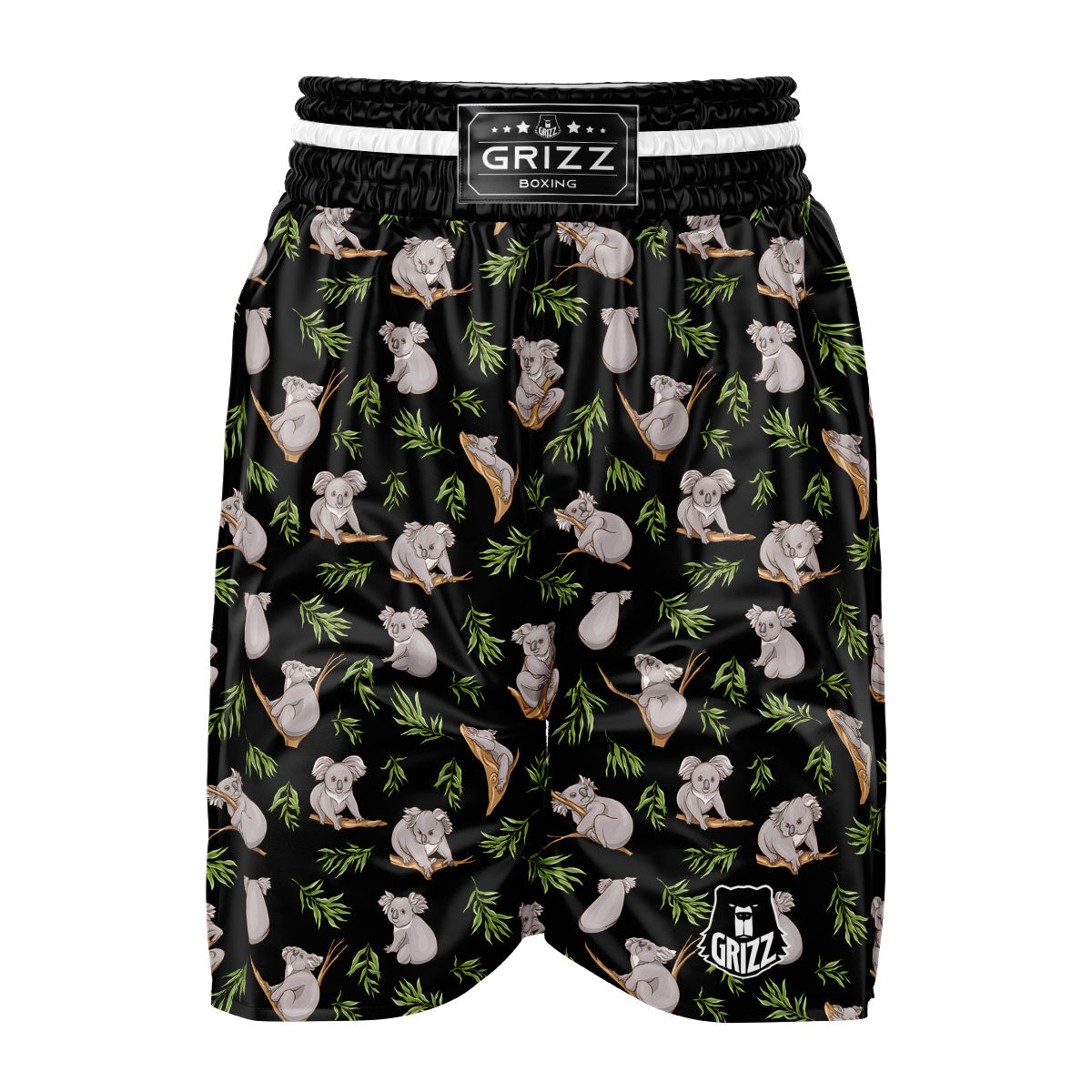 Koala Bear Black Print Pattern Boxing Shorts-grizzshop