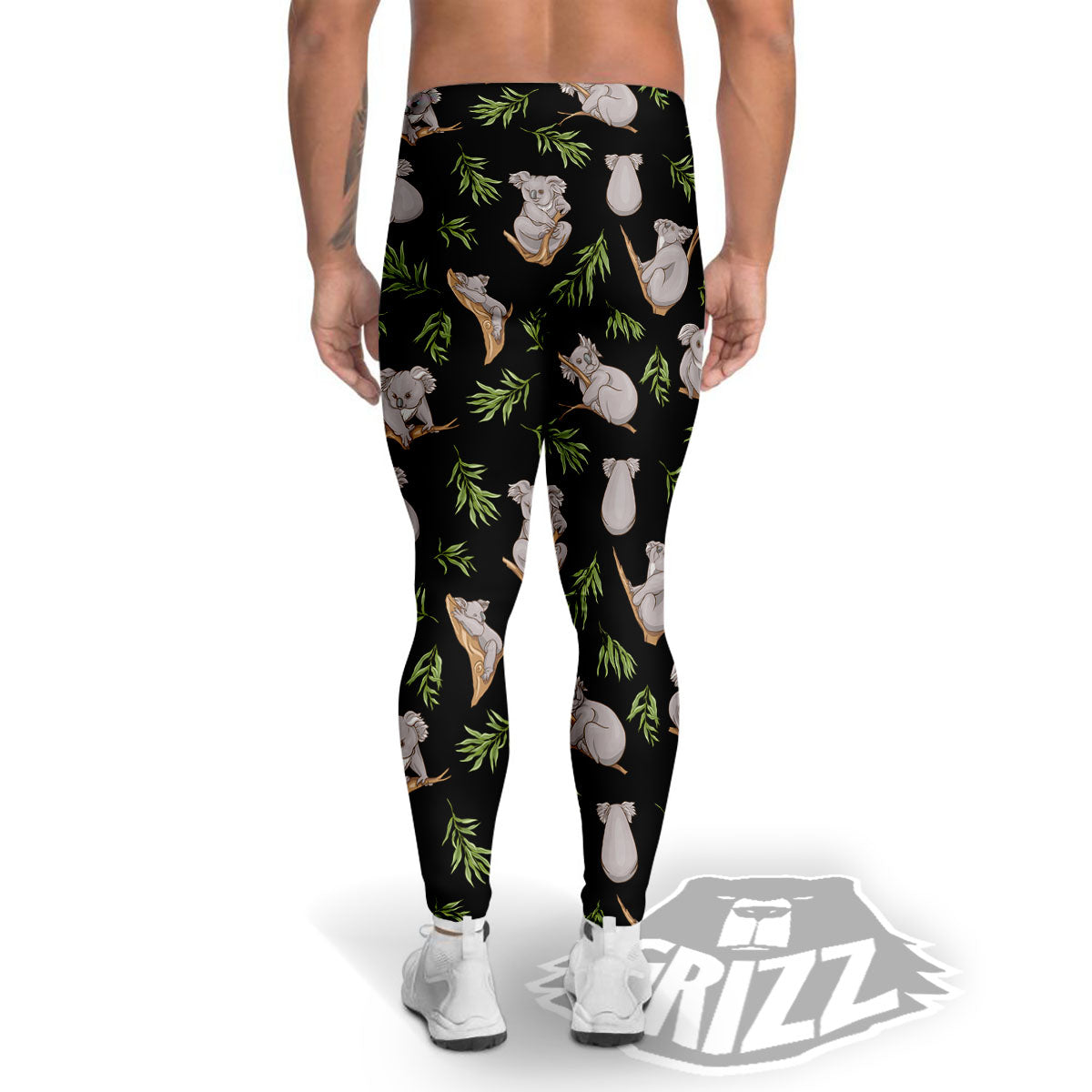 Koala Bear Black Print Pattern Men's Leggings-grizzshop