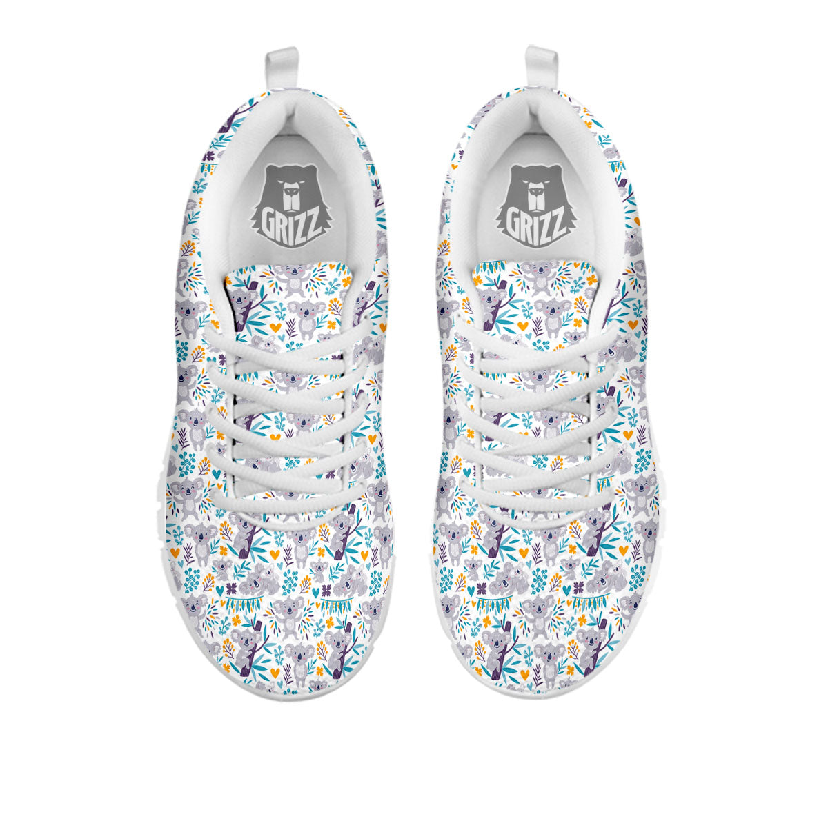 Koala Cartoon Print Pattern White Sneaker-grizzshop