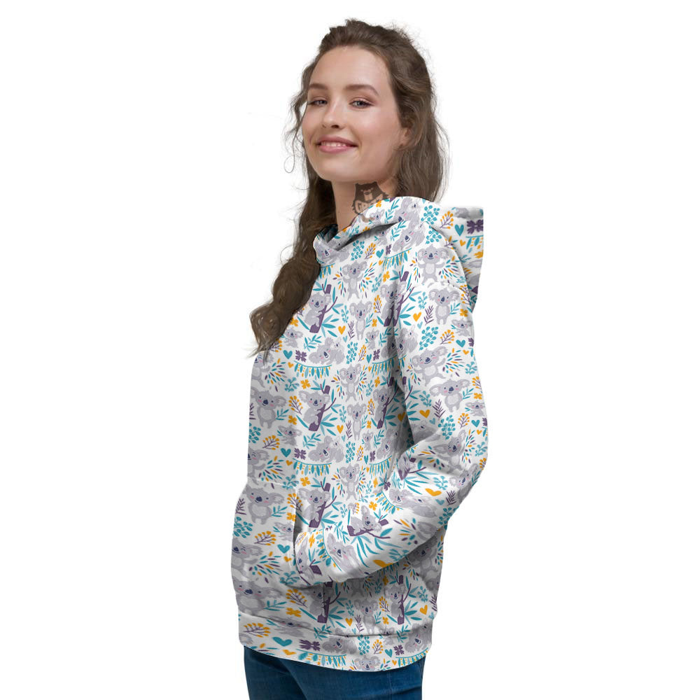 Koala Cartoon Print Pattern Women's Hoodie-grizzshop