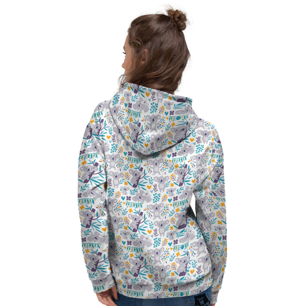 Koala Cartoon Print Pattern Women's Hoodie-grizzshop