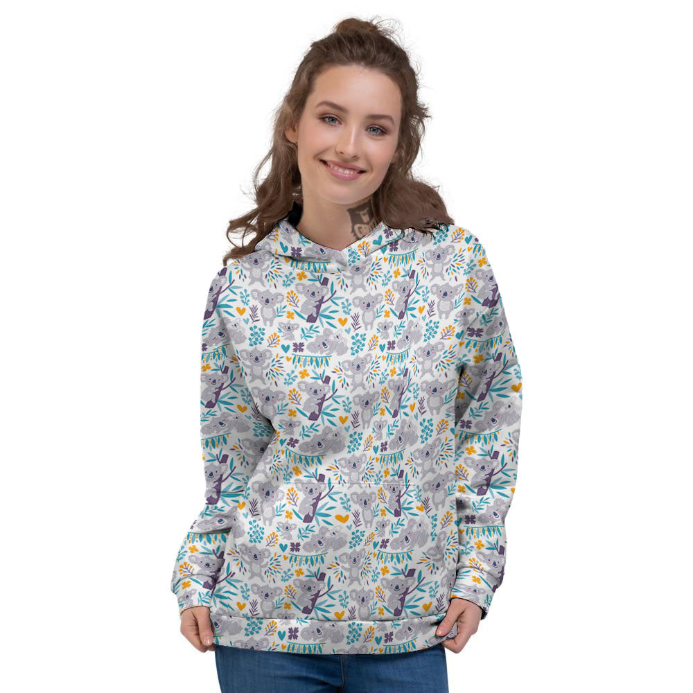 Koala Cartoon Print Pattern Women's Hoodie-grizzshop