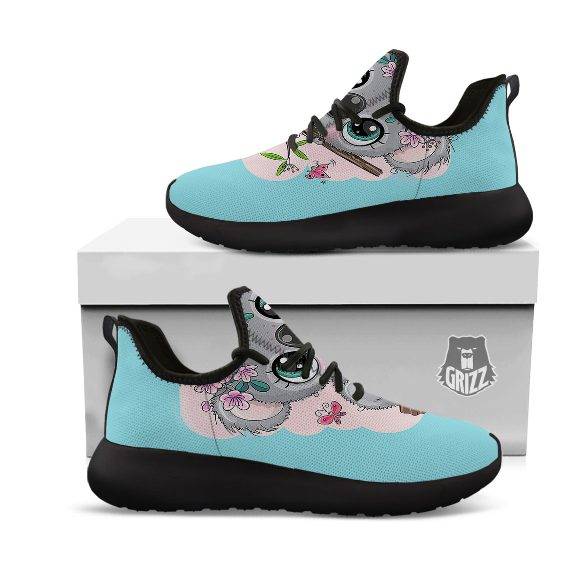 Koala Cute Print Black Athletic Shoes-grizzshop
