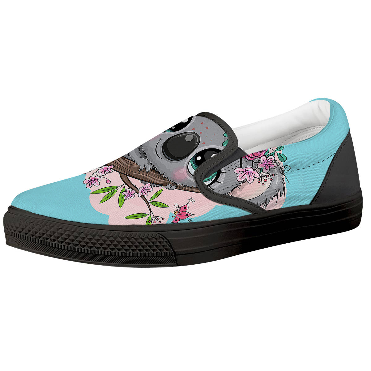 Koala Cute Print Black Slip On Shoes-grizzshop