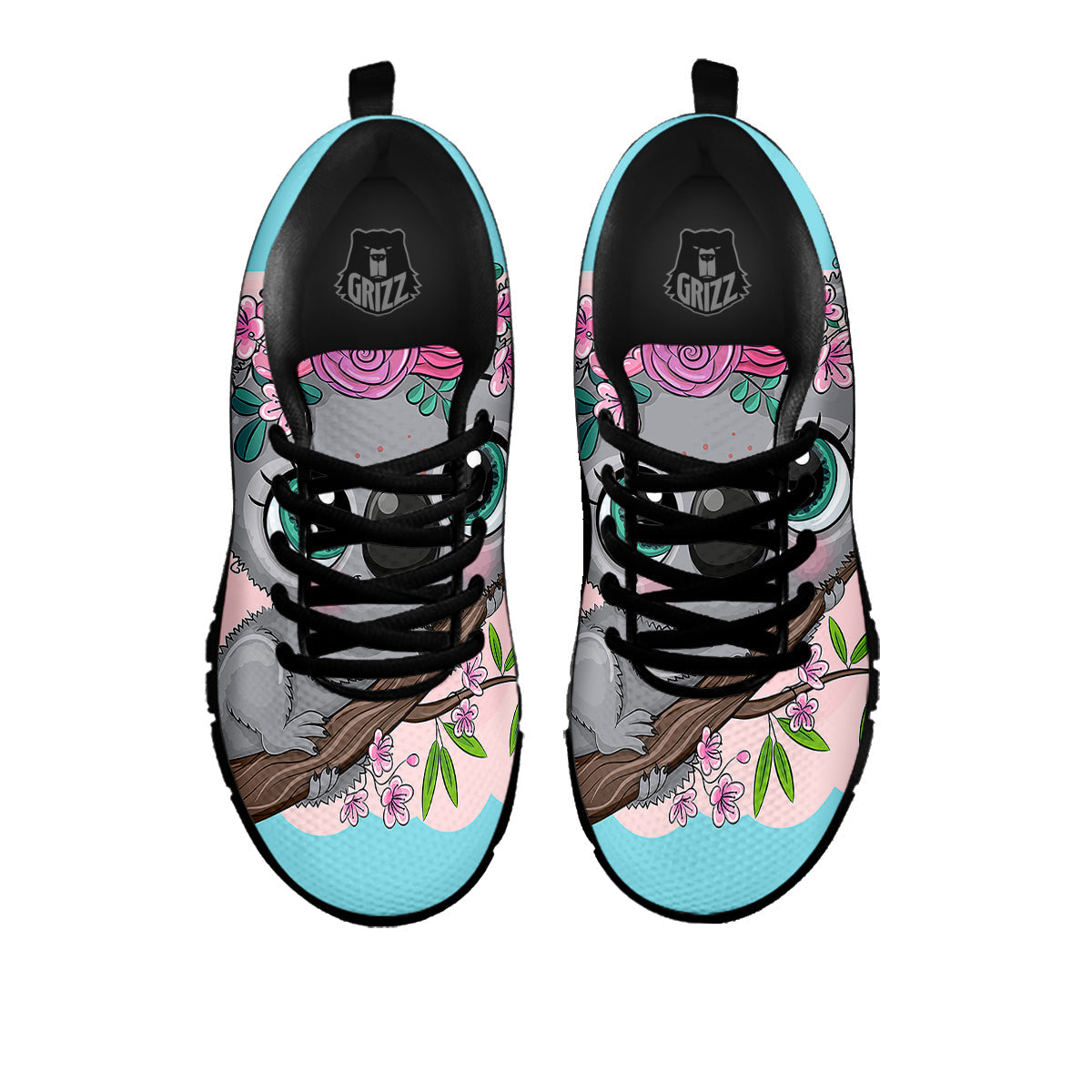 Koala Cute Print Black Sneaker-grizzshop