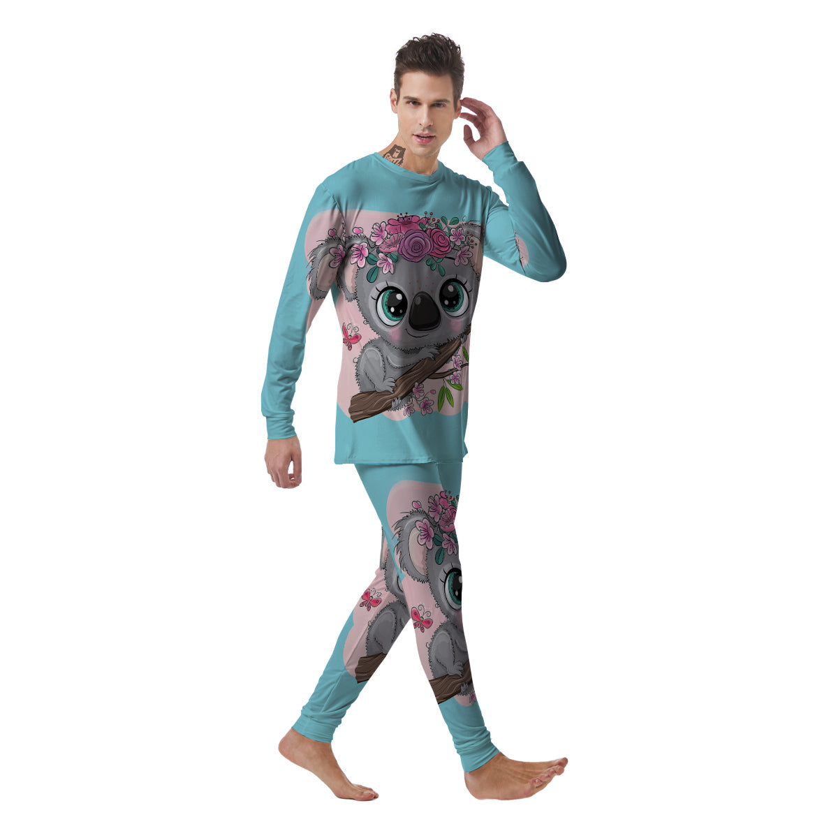 Koala Cute Print Men's Pajamas-grizzshop
