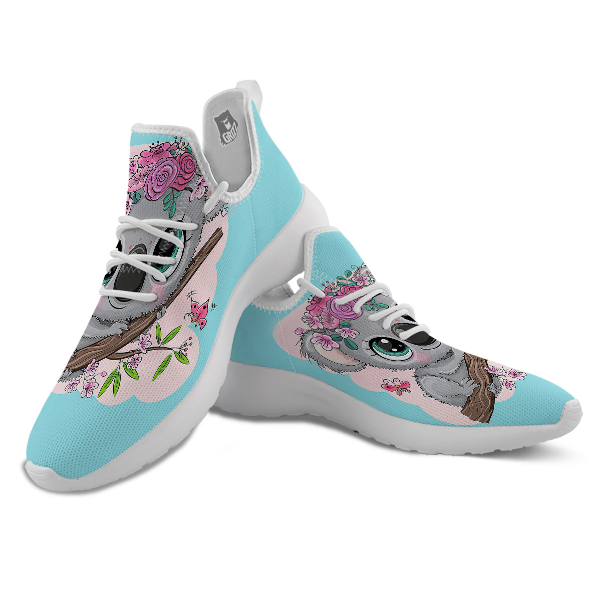 Koala Cute Print White Athletic Shoes-grizzshop