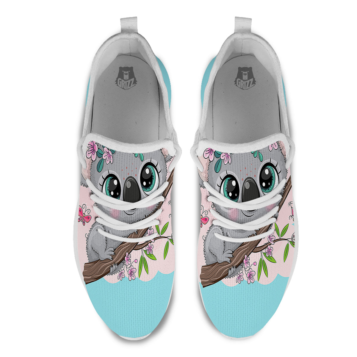 Koala Cute Print White Athletic Shoes-grizzshop