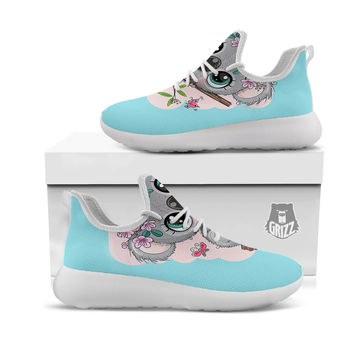 Koala Cute Print White Athletic Shoes-grizzshop