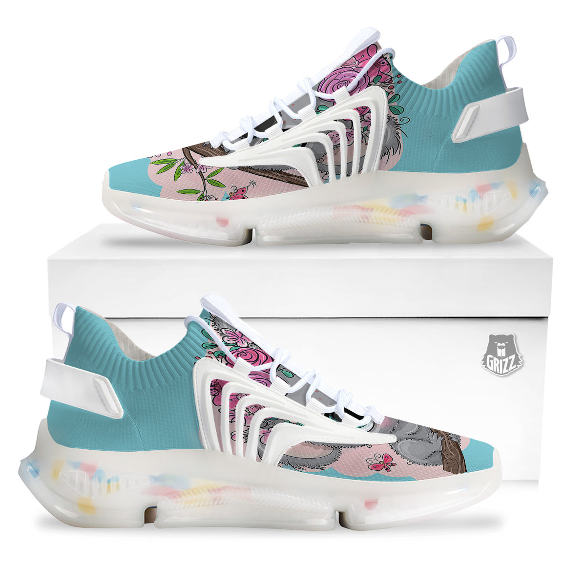Koala Cute Print White Gym Shoes-grizzshop