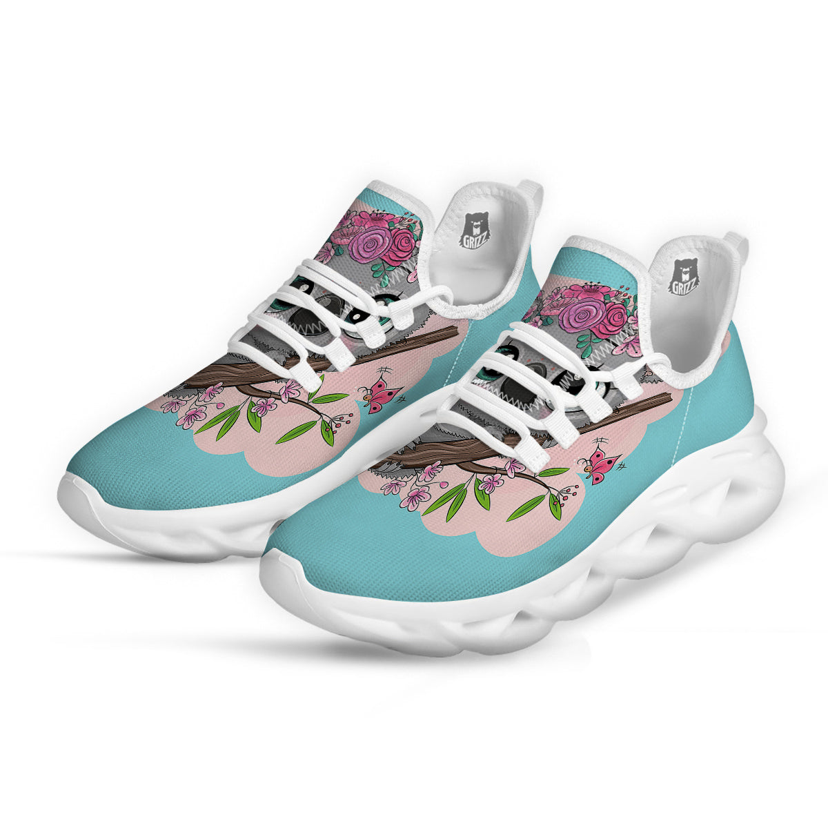 Koala Cute Print White Running Shoes-grizzshop