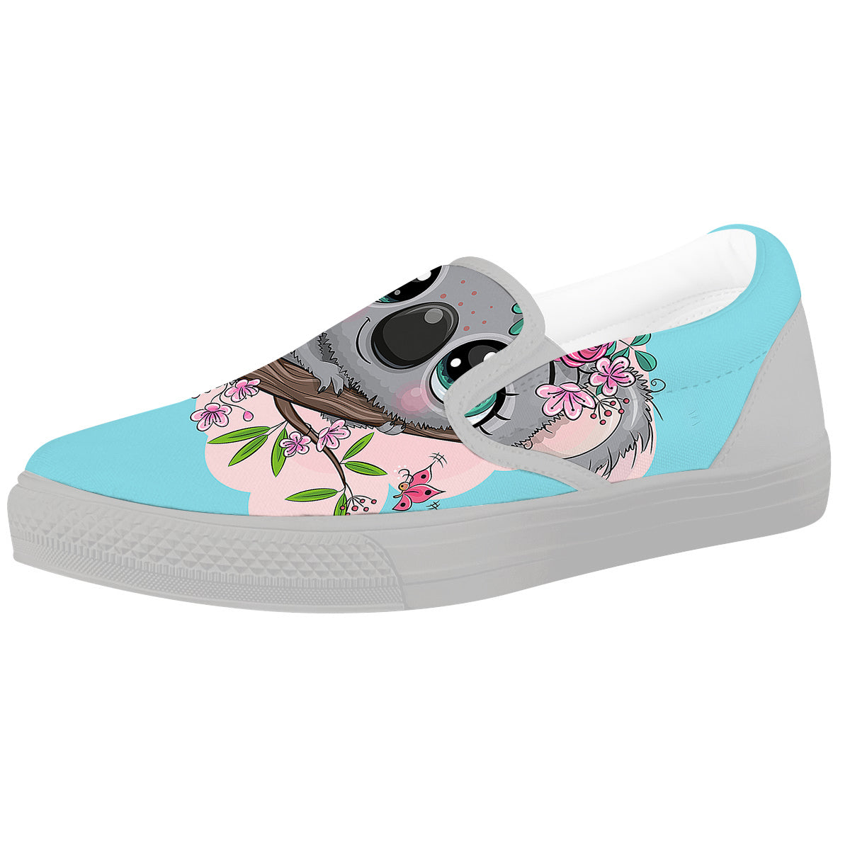Koala Cute Print White Slip On Shoes-grizzshop