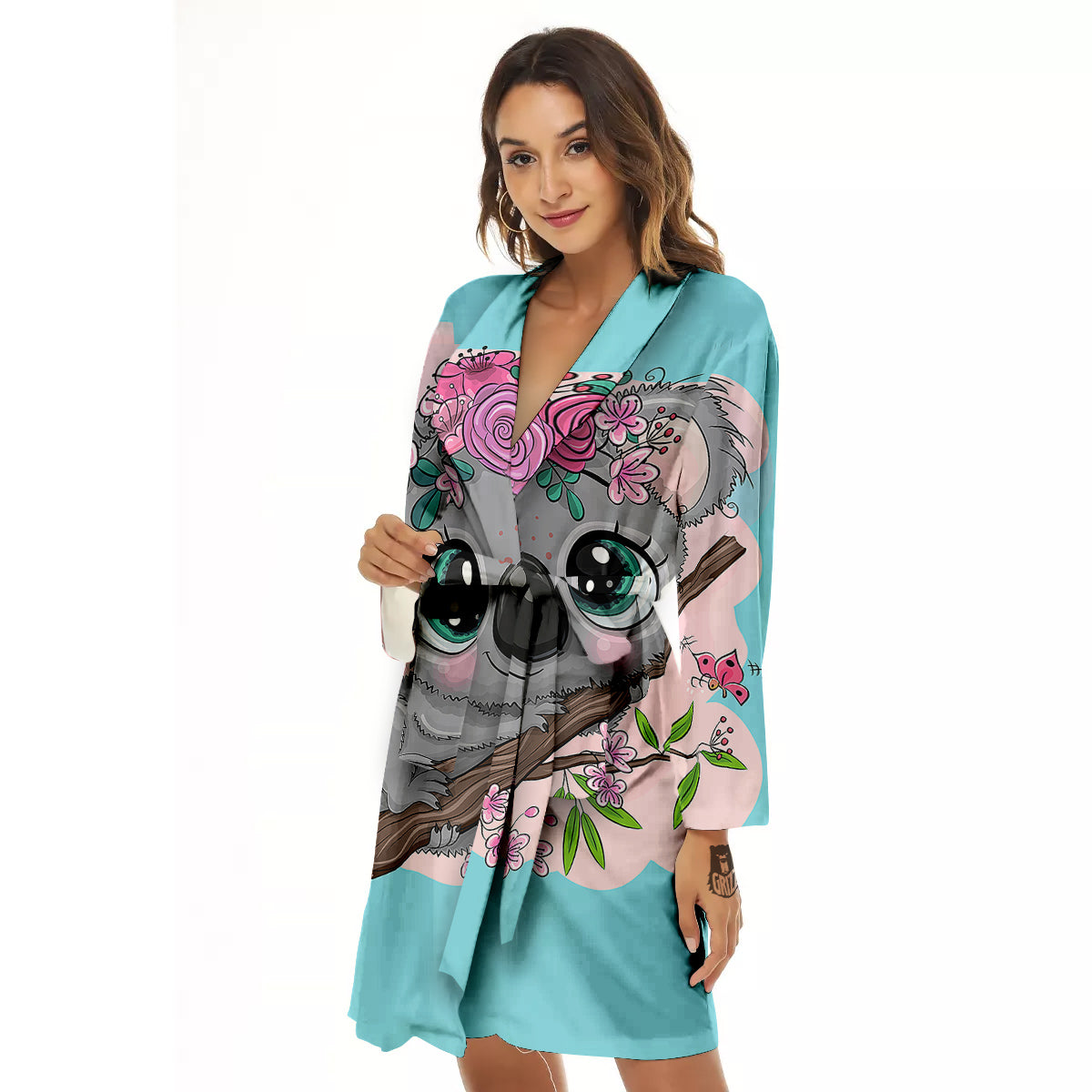 Koala Cute Print Women's Robe-grizzshop
