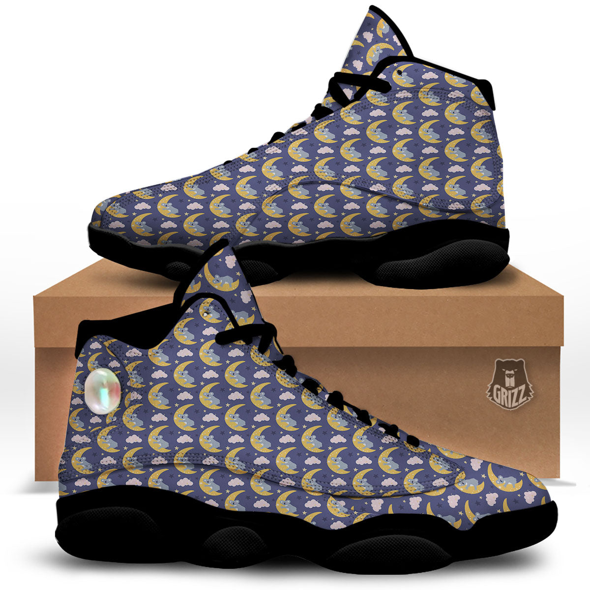 Koala Good Night Print Pattern Black Basketball Shoes-grizzshop