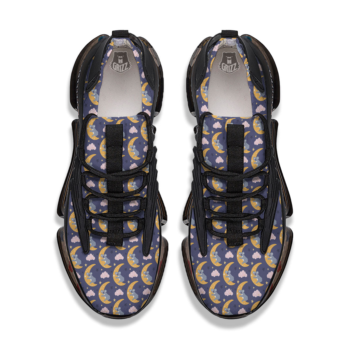 Koala Good Night Print Pattern Black Gym Shoes-grizzshop