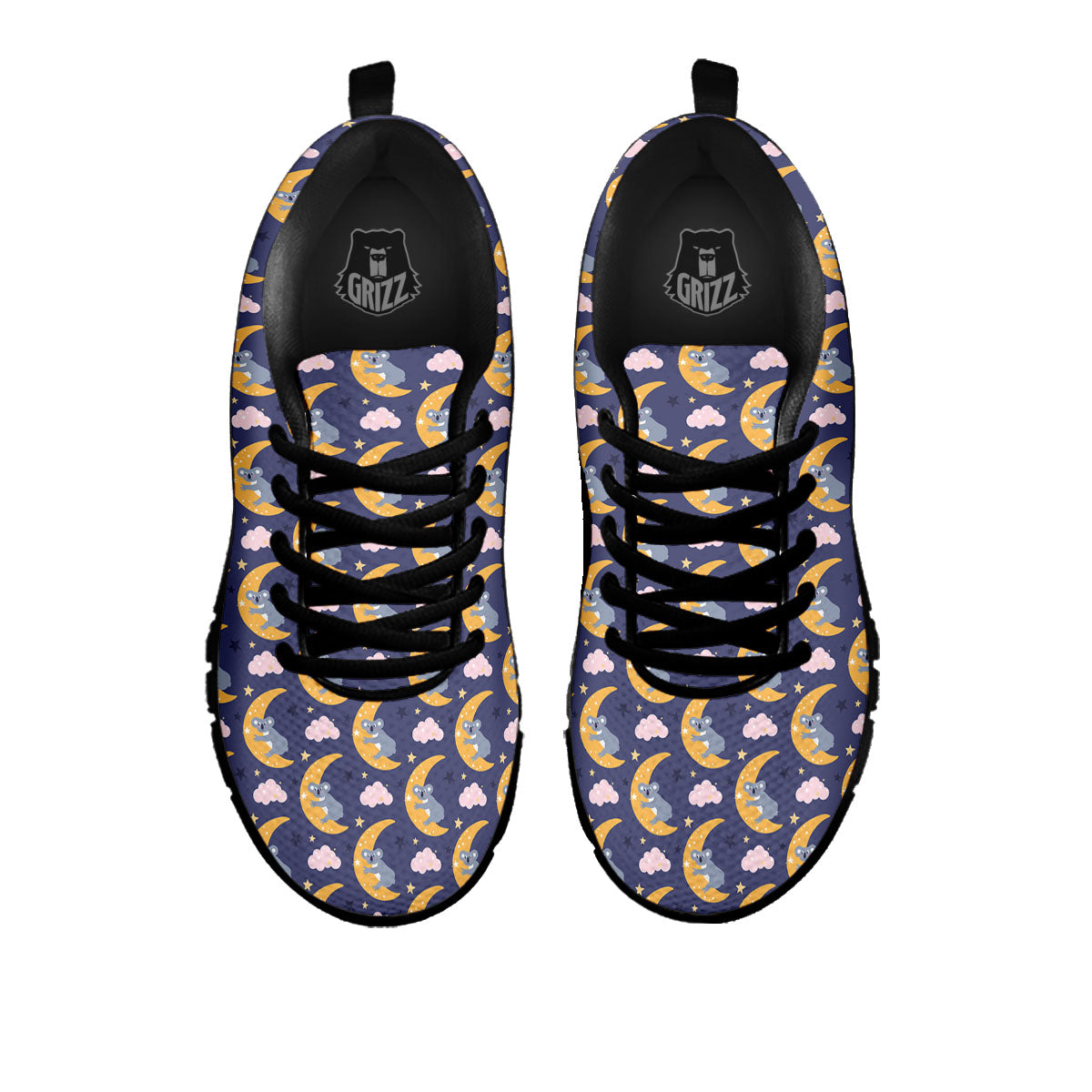 Koala Good Night Print Pattern Black Sneaker-grizzshop