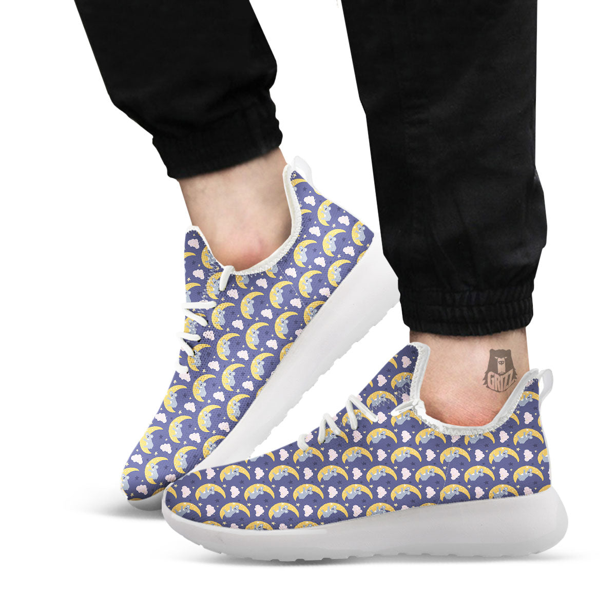 Koala Good Night Print Pattern White Athletic Shoes-grizzshop