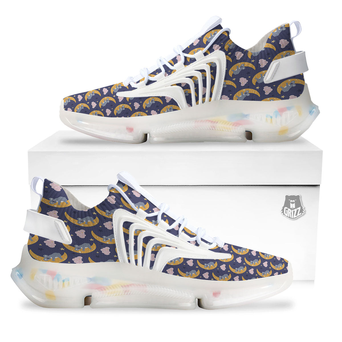Koala Good Night Print Pattern White Gym Shoes-grizzshop