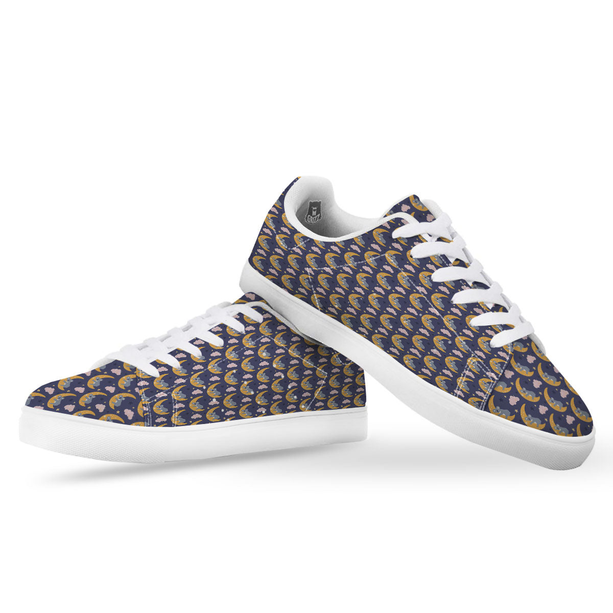 Koala Good Night Print Pattern White Low Top Sneakers-grizzshop
