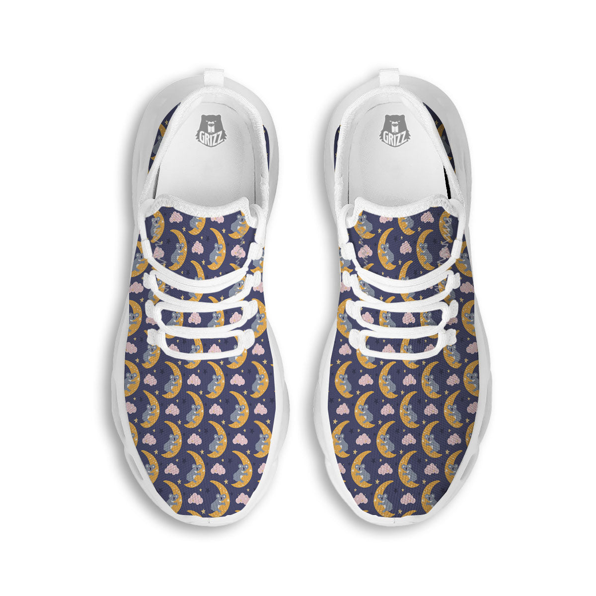 Koala Good Night Print Pattern White Running Shoes-grizzshop