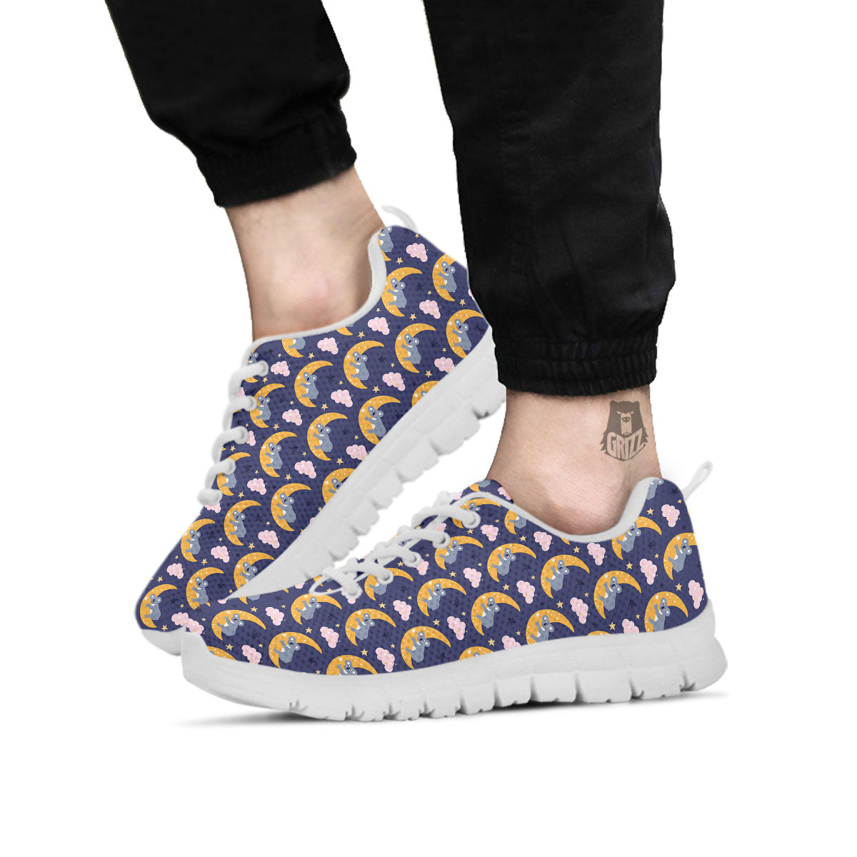 Koala Good Night Print Pattern White Sneaker-grizzshop