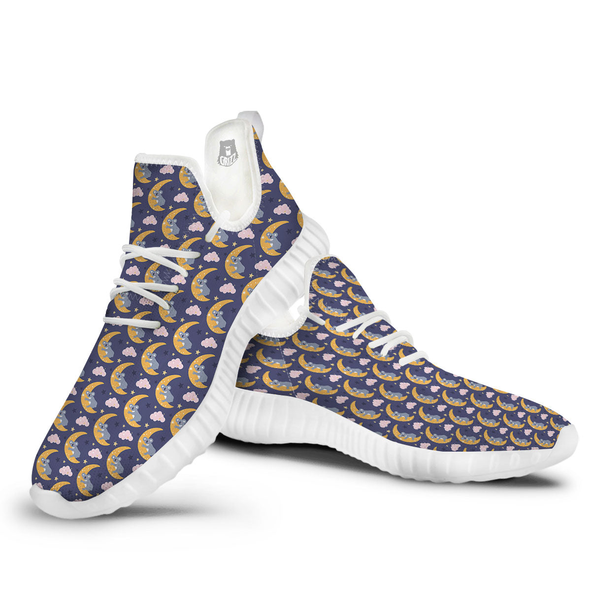 Koala Good Night Print Pattern White Walking Shoes-grizzshop
