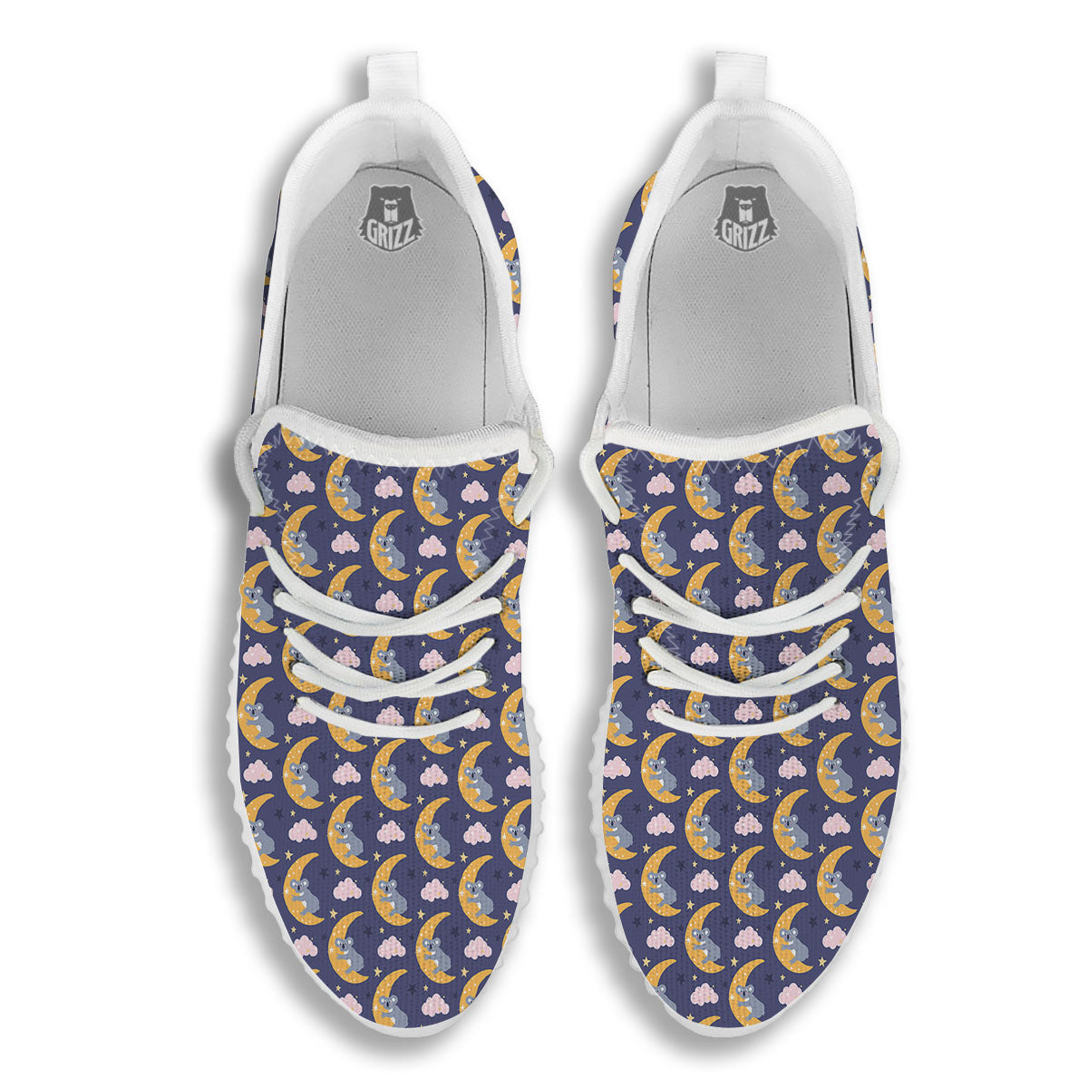 Koala Good Night Print Pattern White Walking Shoes-grizzshop