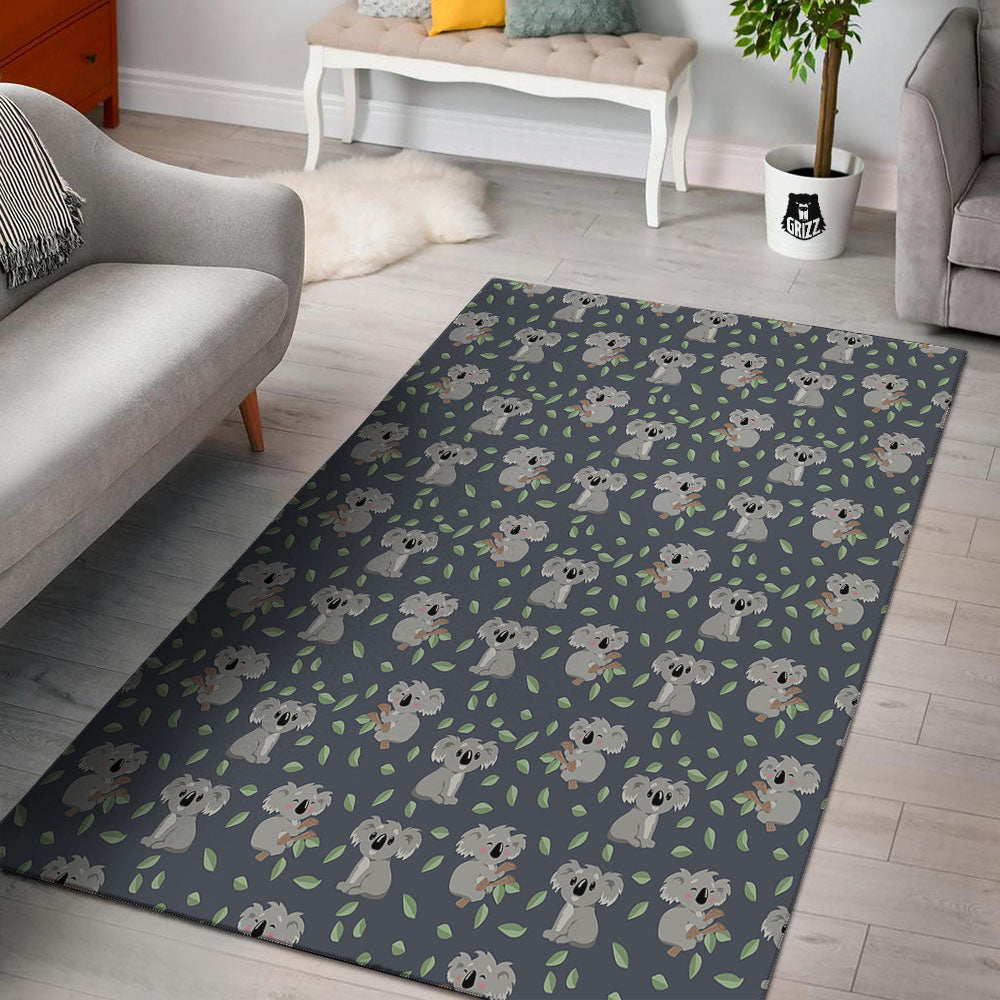 Koala Grey Print Pattern Floor Mat-grizzshop