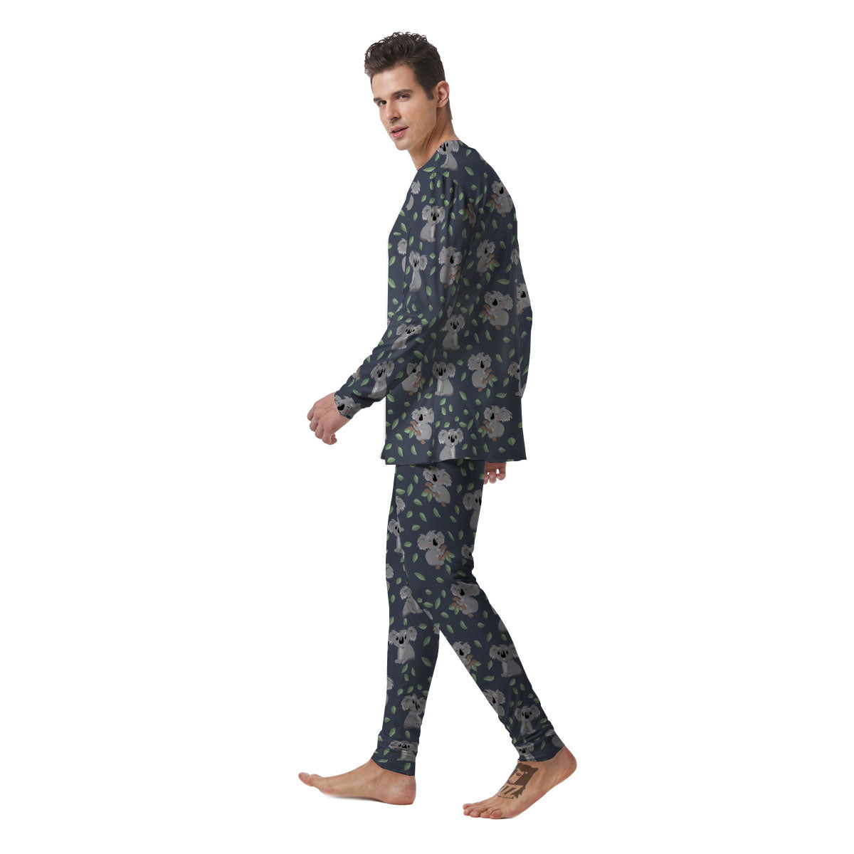 Koala Grey Print Pattern Men's Pajamas-grizzshop