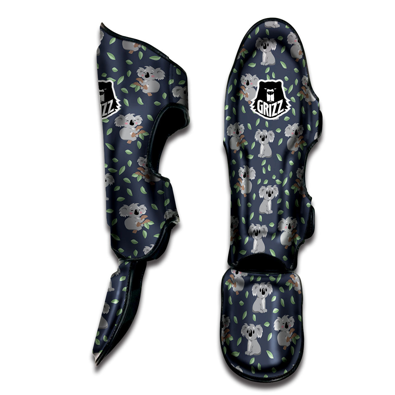 Koala Grey Print Pattern Muay Thai Shin Guards-grizzshop